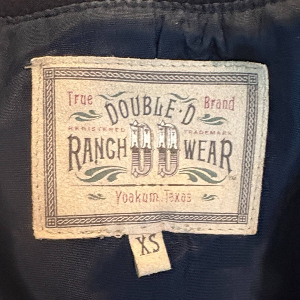 Double D Ranch Black Scout Wool Blazer w/ military detail & Fringe. Like new! Xs - Picture 11 of 12
